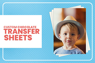 CUSTOMIZED TRANSFER SHEETS FOR CHOCOLATE