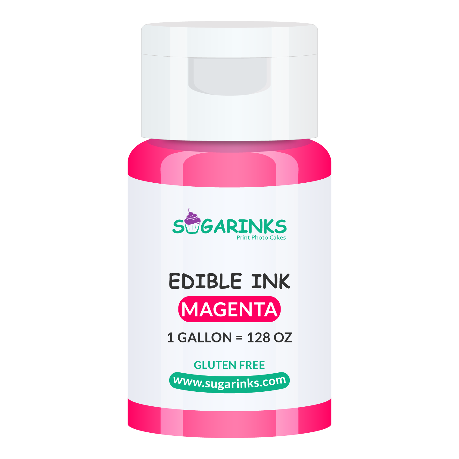 Sugarinks Edible Ink Refill for Canon Edible Printers (1 Gallon/128Oz) – Magenta
