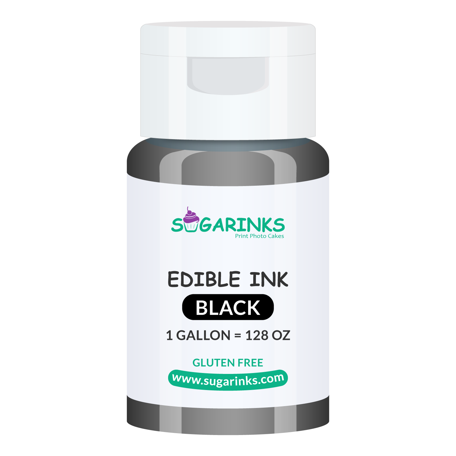 Sugarinks Edible Ink Refill for Canon Edible Printers (1 Gallon/128Oz) – Black