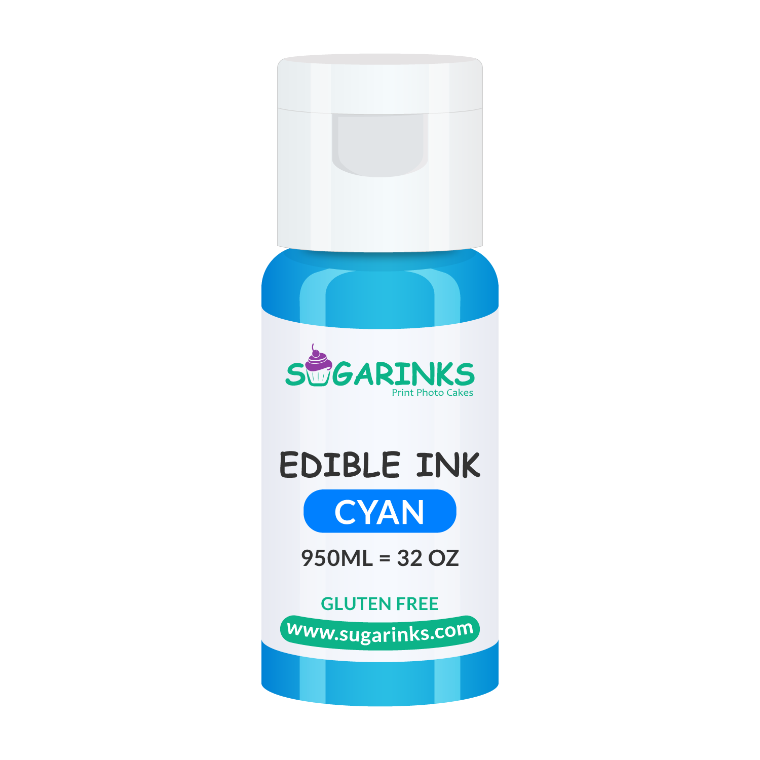 Sugarinks Edible Ink Refill for Epson Edible Printers (950ml/32Oz) – Cyan