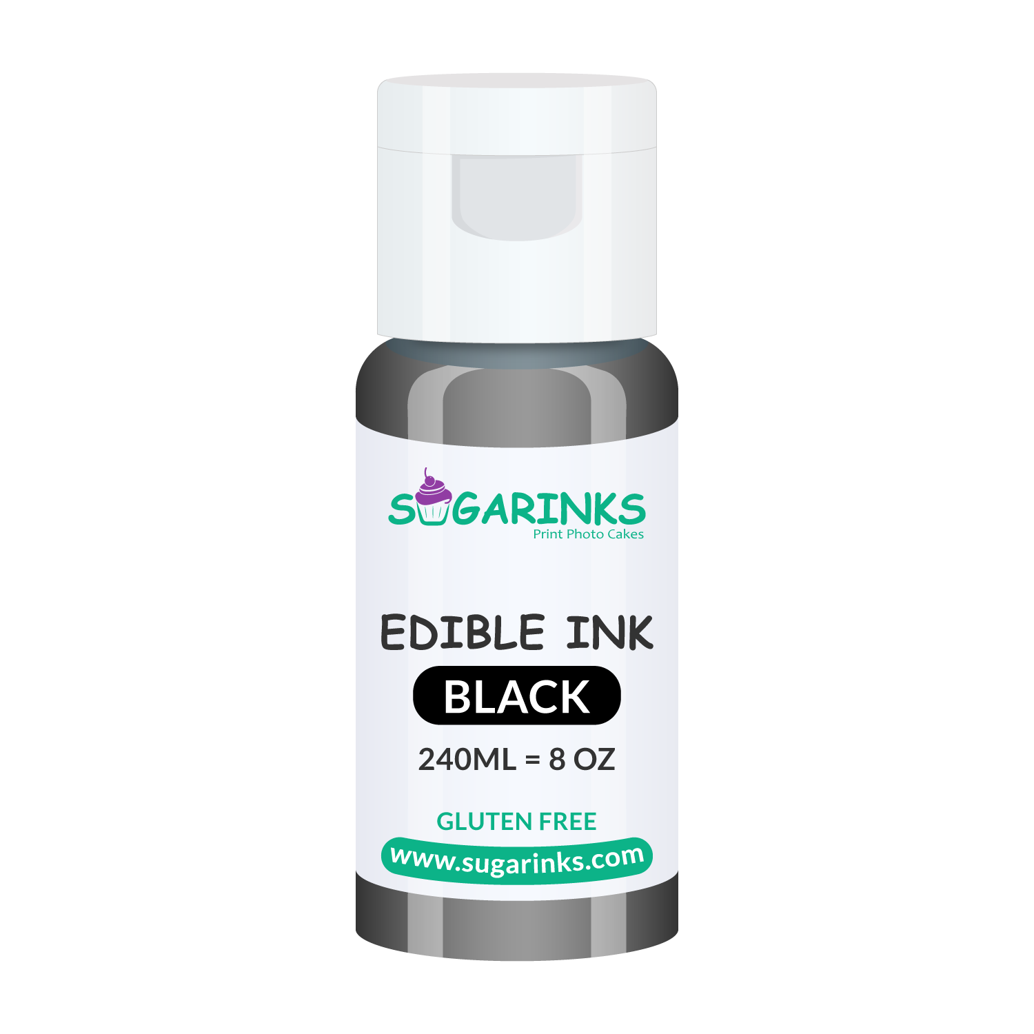 Sugarinks Edible Ink Refill for Canon Edible Printers (240ml/8Oz) – Black