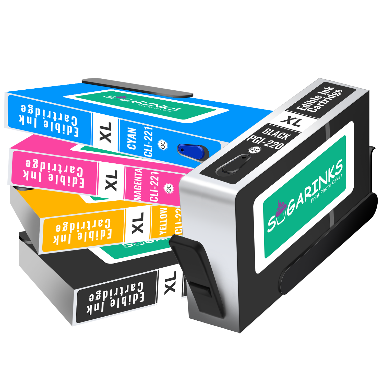 Sugarinks Edible Ink Cartridges for Canon Edible Printers (CLI-221/PGI-220 Series) – Pack of 5