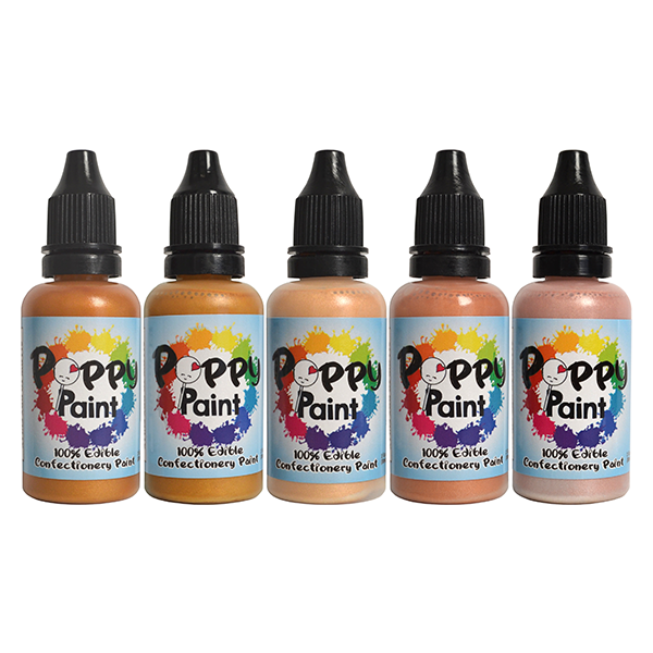 Poppy Paint All That Glitters 5Pc Pearlescent Set - Each bottle  30 ml (1 fl oz)