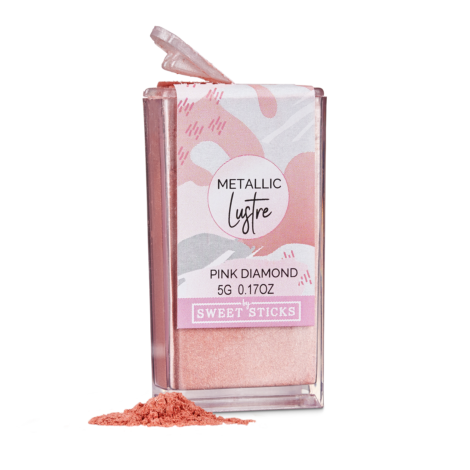 Edible Lustre Dust Metallic Pink Diamond 5 Grams Cake Dust By Sweet Sticks