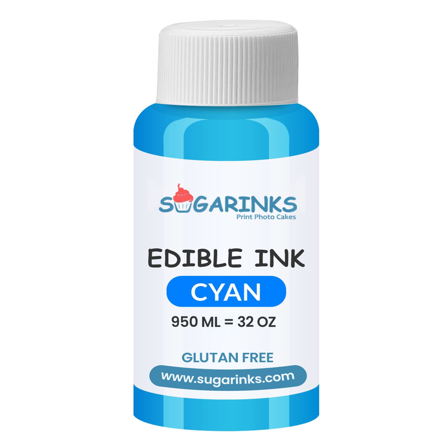 Sugarinks Edible Ink Refill for Canon Edible Printers (950ml/32Oz) – Cyan